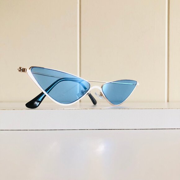 Slim Chrome Cateye Sunglasses - Picture 8 of 10